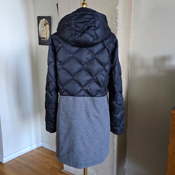 Eddie Bauer Two-Tone Hybrid Down Hooded Puffer Coat - Picture 7 of 13